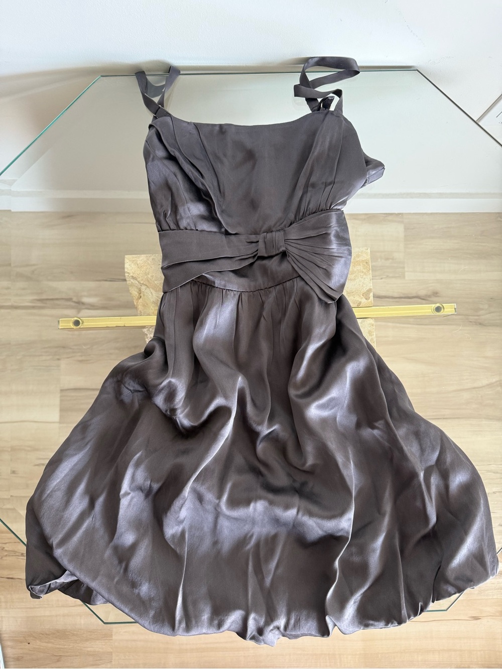 Vintage Y2K 100% Silk Bow Mini Dress Size M